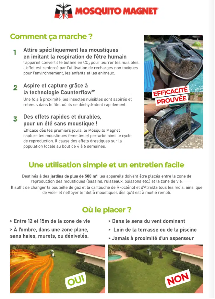 Positionnement Mosquito Magnet